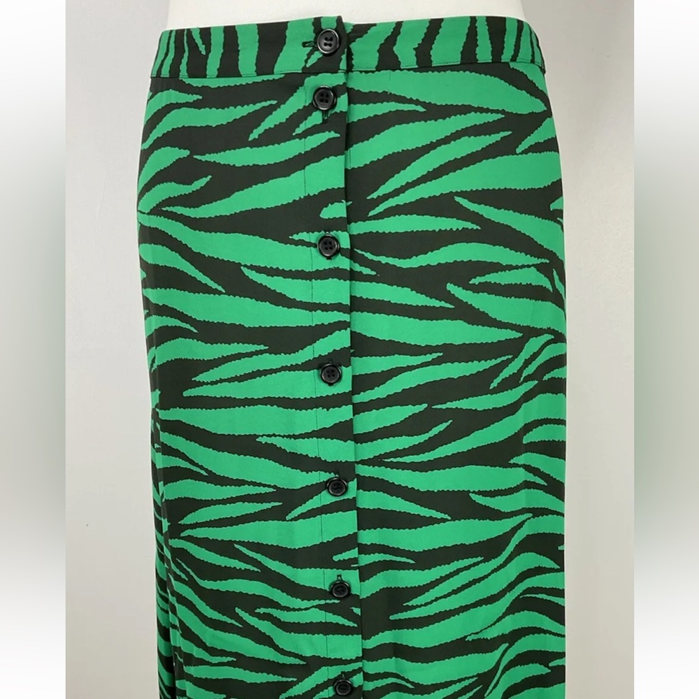 WHISTLES Animal Zebra Striped Print A Line Midi Buttoned Skirt UK 10 - Picture 6 of 10